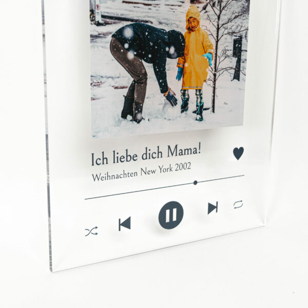 wandbild aus echtem holz im song cover design - mit foto und text - 30x20 cm